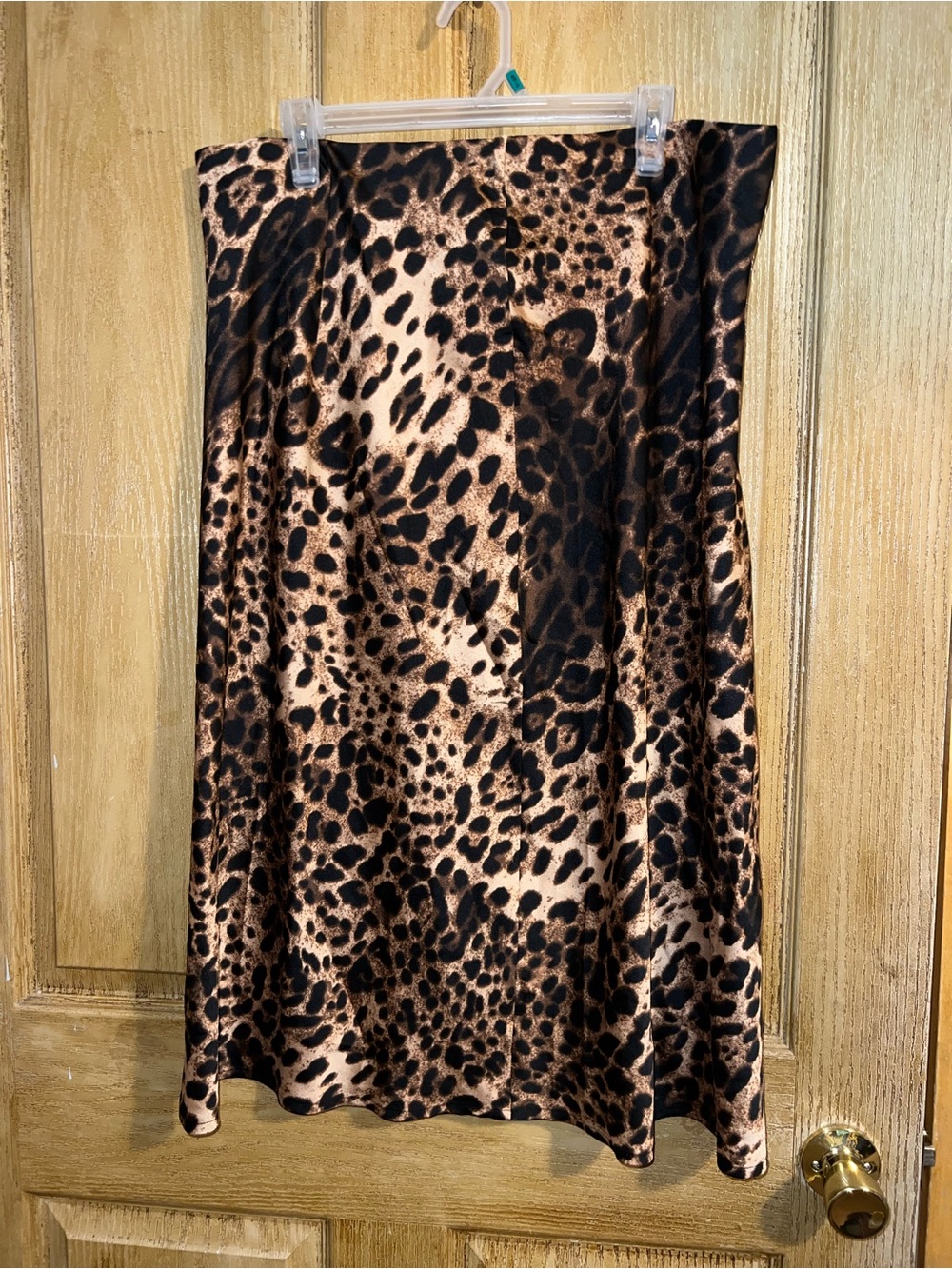 Leopard Print Midi Skirt - Brown/Black size 2X